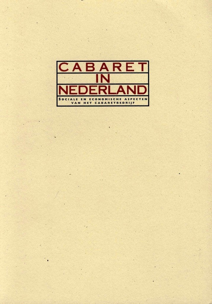 Cabaret in Nederland., Verzenden, Zo goed als nieuw, Cabaret