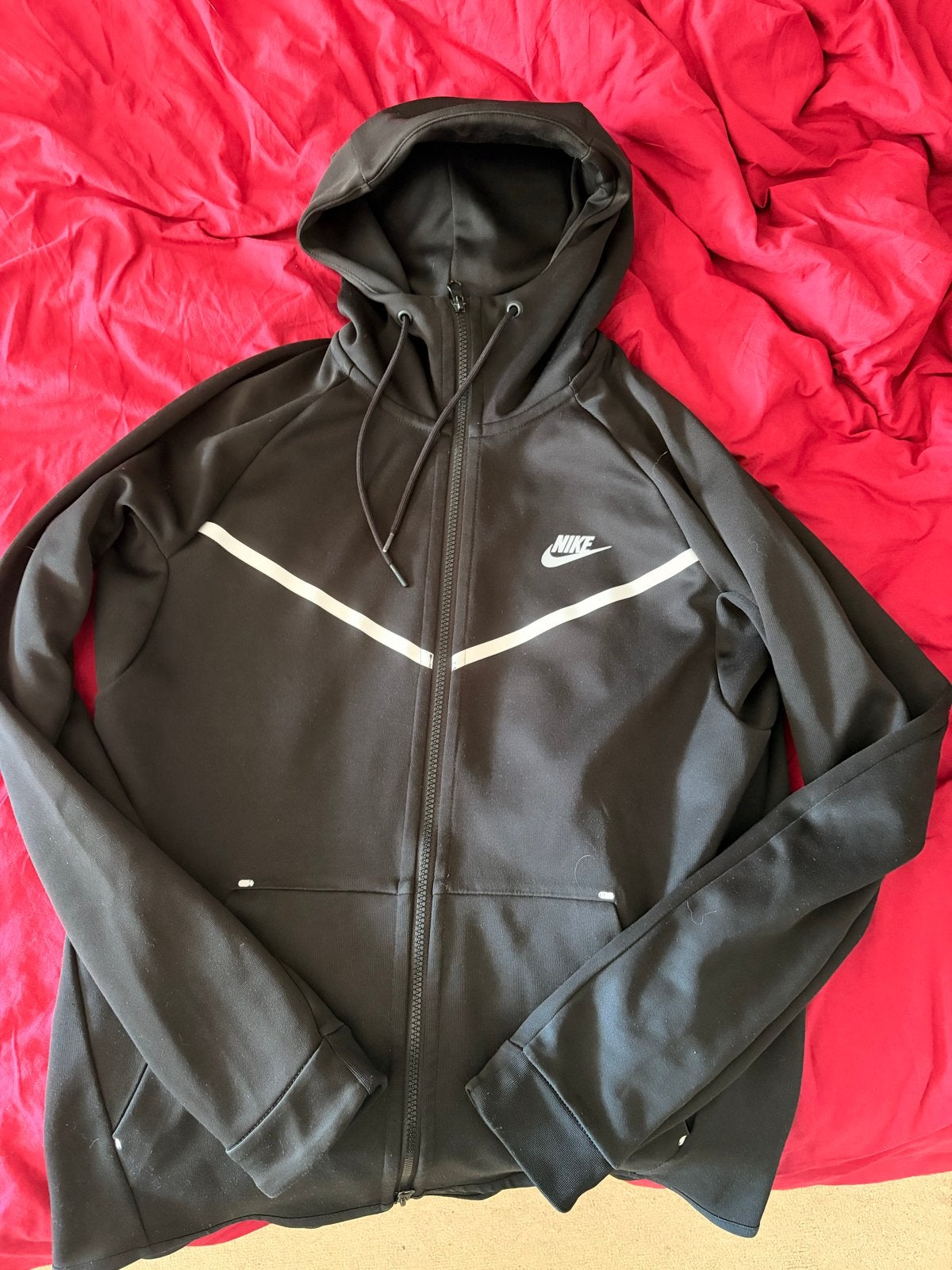 Nike Tech Fleece Hoodie Zwart - Maat M, Ophalen of Verzenden, Gedragen, Maat 38/40 (M), Zwart