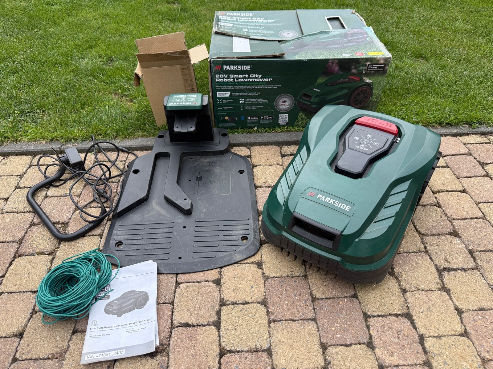Parkside 20V Smart City Robot Grasmaaier - tot 80 m2, Ophalen, Cirkelmaaier, Minder dan 30 cm, Accu-grasmaaier