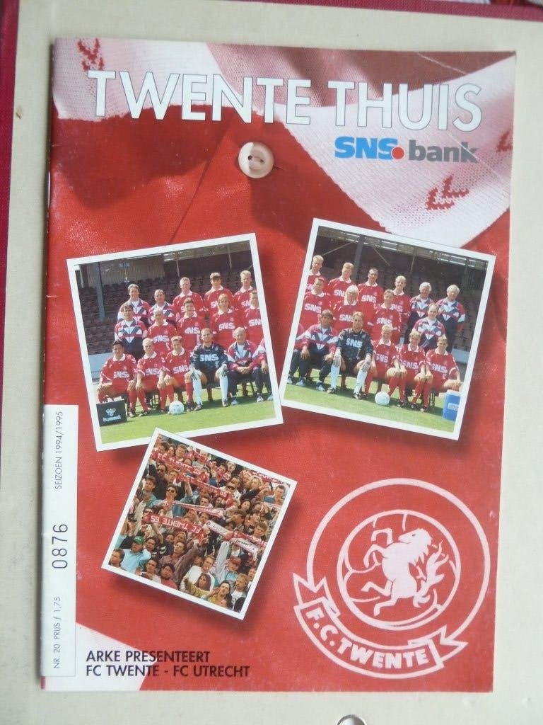 Programma. Fc Twente - Fc Utrecht.   1994/1995, Ophalen of Verzenden, Zo goed als nieuw, F.C. Twente, Boek of Tijdschrift