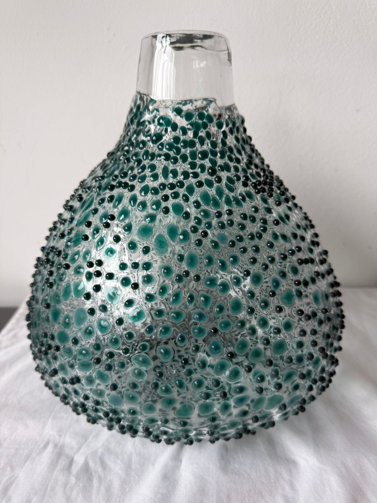 Prachtige Sea Urchin Zee Egel vaas groen, Ophalen of Verzenden, Zo goed als nieuw, Groen, Glas