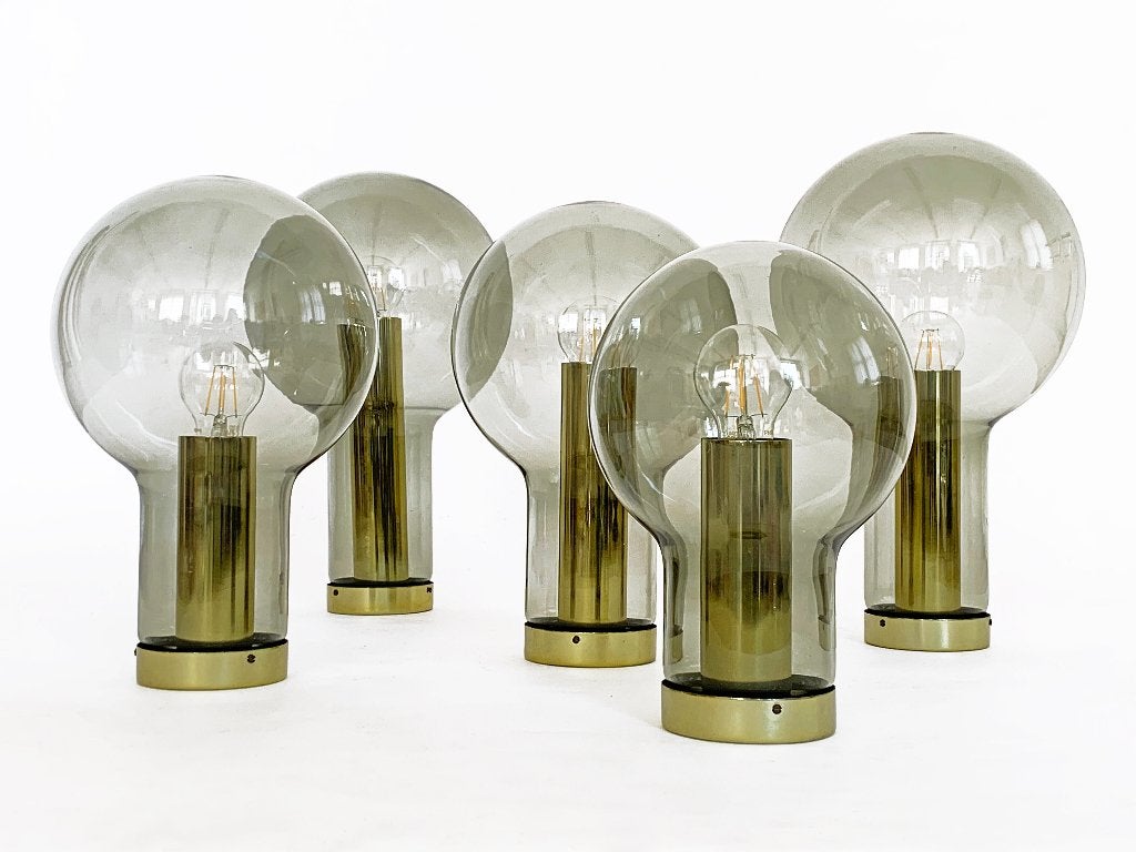 4x Vintage design lamp Raak Maxi-Globe P-1261 retro, Gebruikt, Vintage, Plafondlamp, Glas