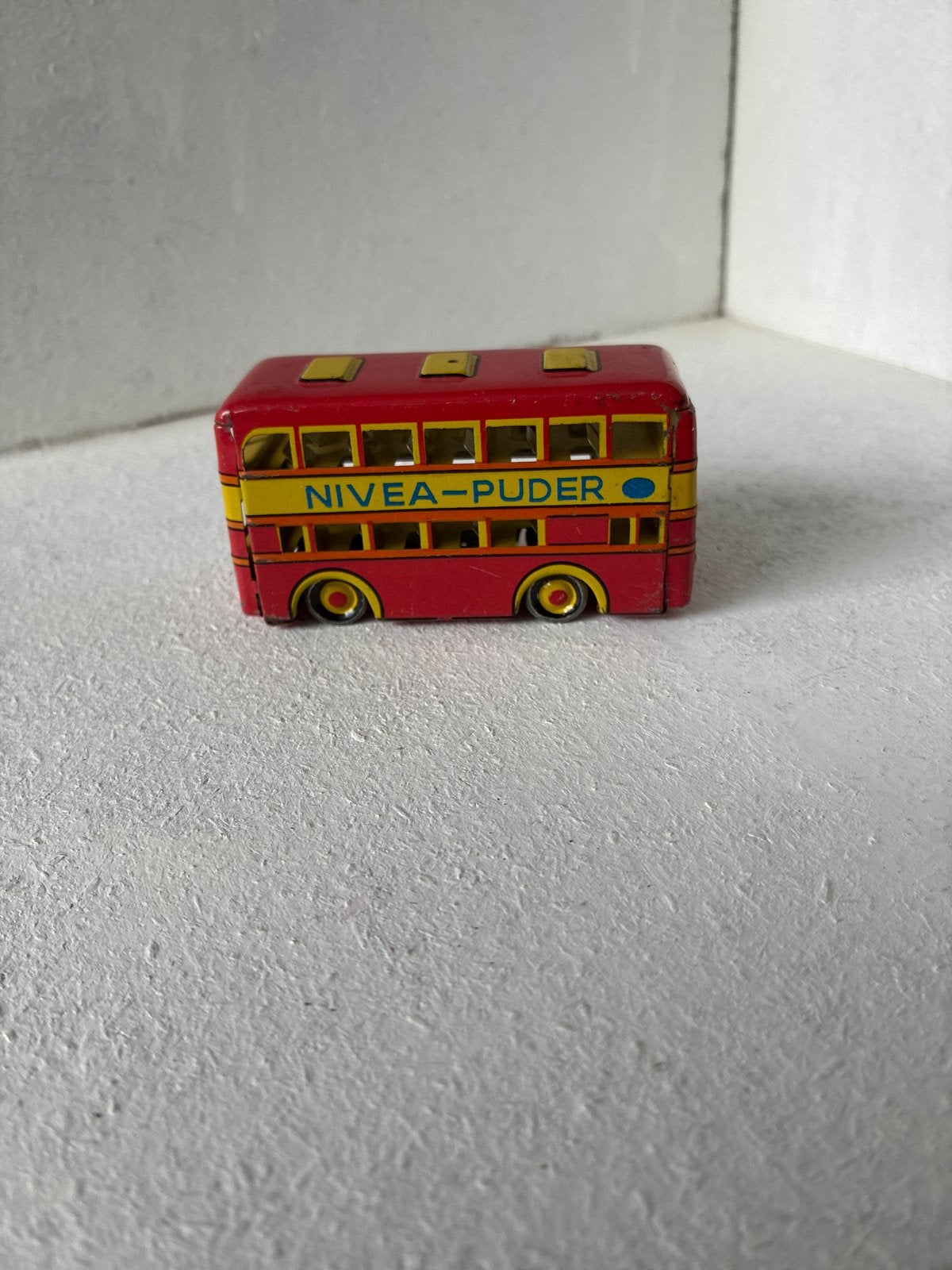 Vintage blikken dubbeldekker bus - Nivea/Persil reclame, Antiek en Kunst, Ophalen of Verzenden