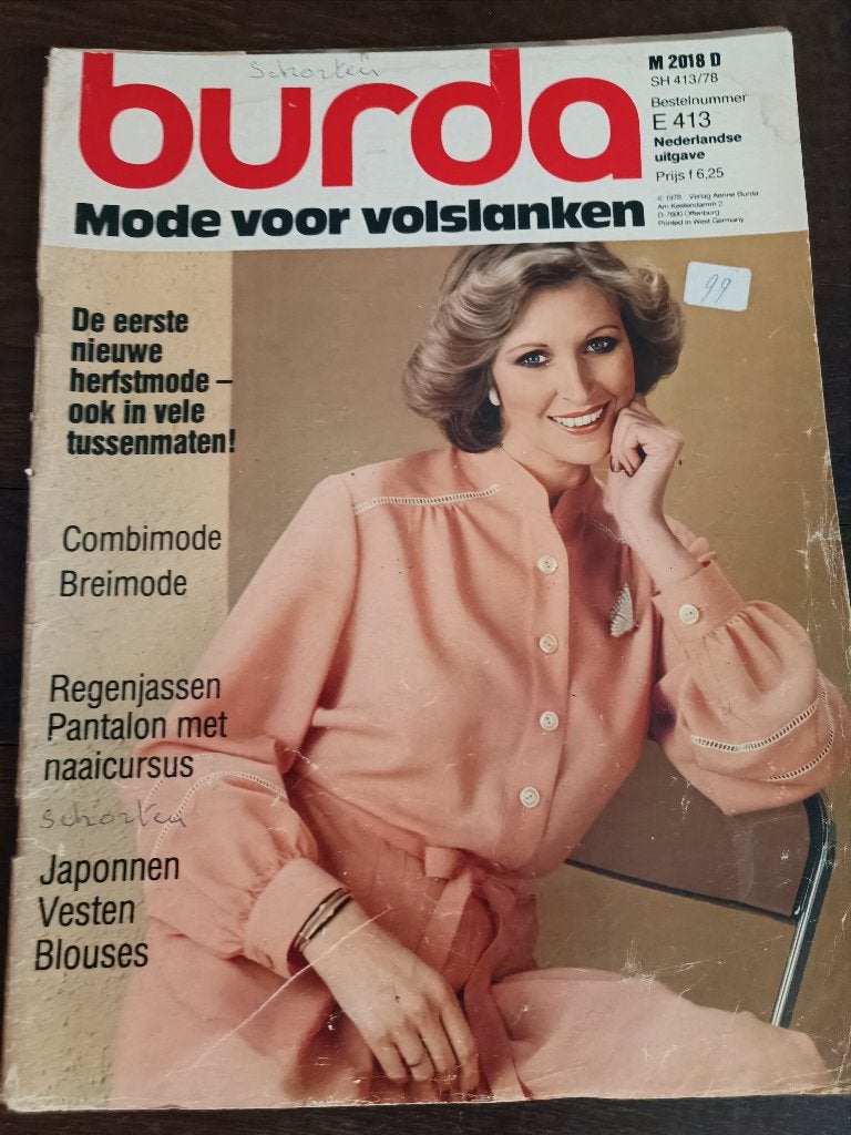Burda mode voor volslanken vintage patronen 1978, Ophalen of Verzenden, Zo goed als nieuw, Vrouw, Burda