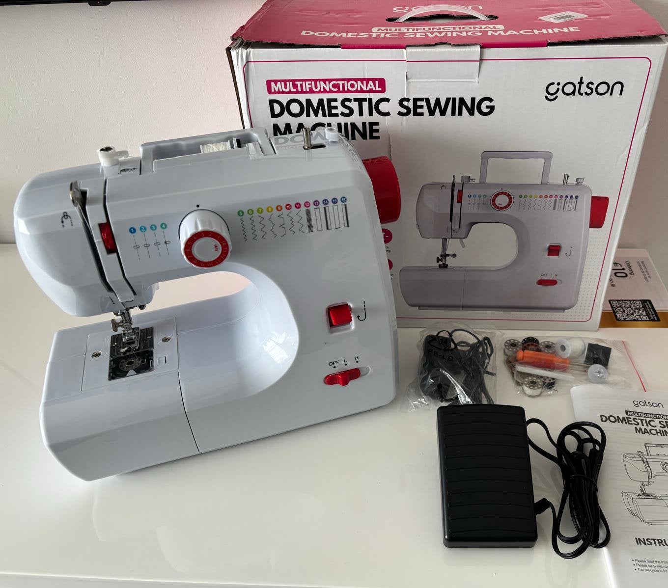 Gatson Naaimachine - Instapmodel 16 Steken - Stil & Compact, Nieuw, Naaimachine, Industrieel, Ophalen