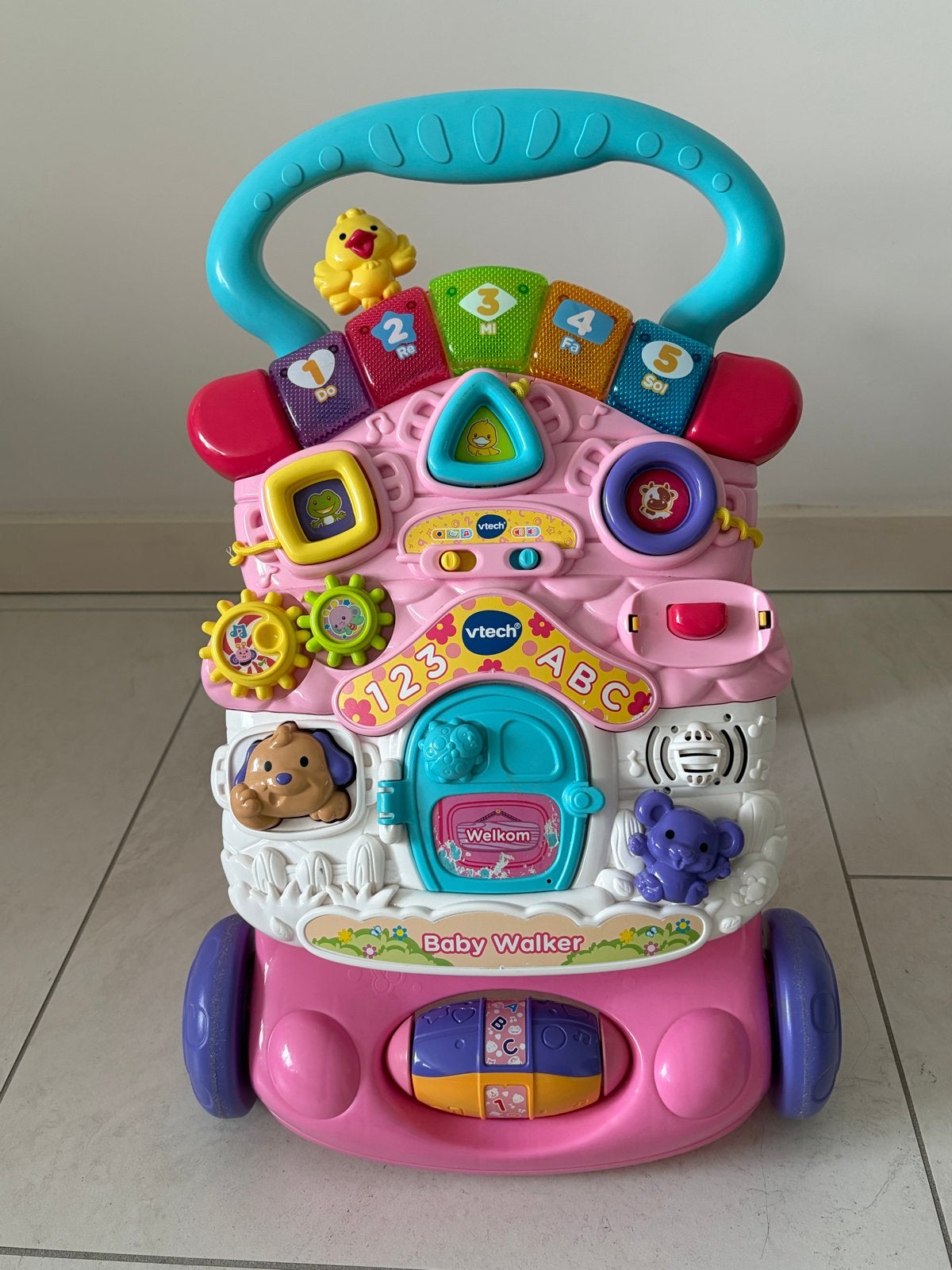 VTech Baby Walker Roze - Interactieve Loopwagen, Ophalen of Verzenden, Zo goed als nieuw, Overige typen, Met licht