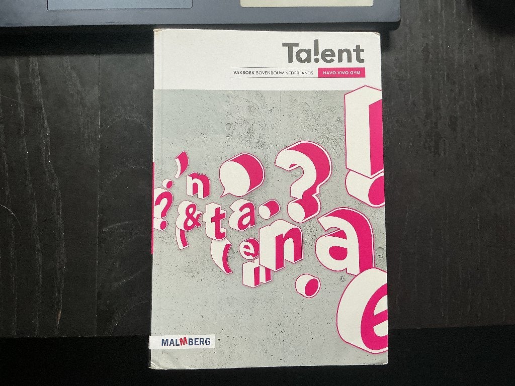 Talent. Vakboek bovenbouw Nederlands  ISBN 9789402013474, Boeken, VWO, Malmberg, Ophalen of Verzenden, Zo goed als nieuw