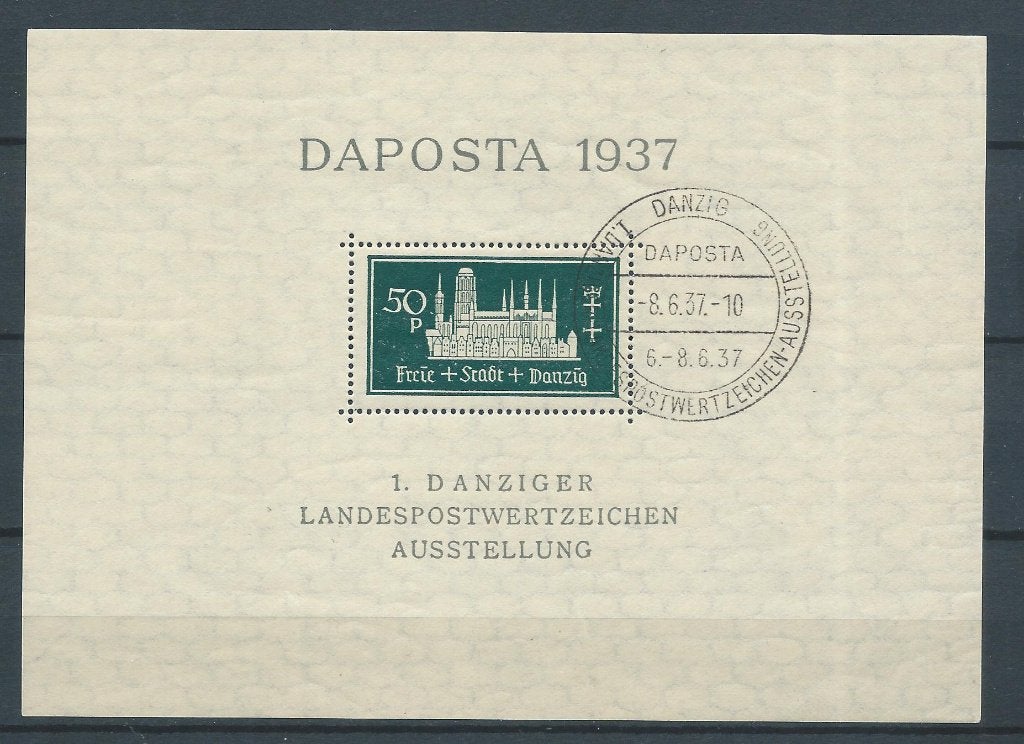 C864 – Duitsland - Danzig – blok 1 (gestempeld), Ophalen of Verzenden, Duitse Keizerrijk, Gestempeld