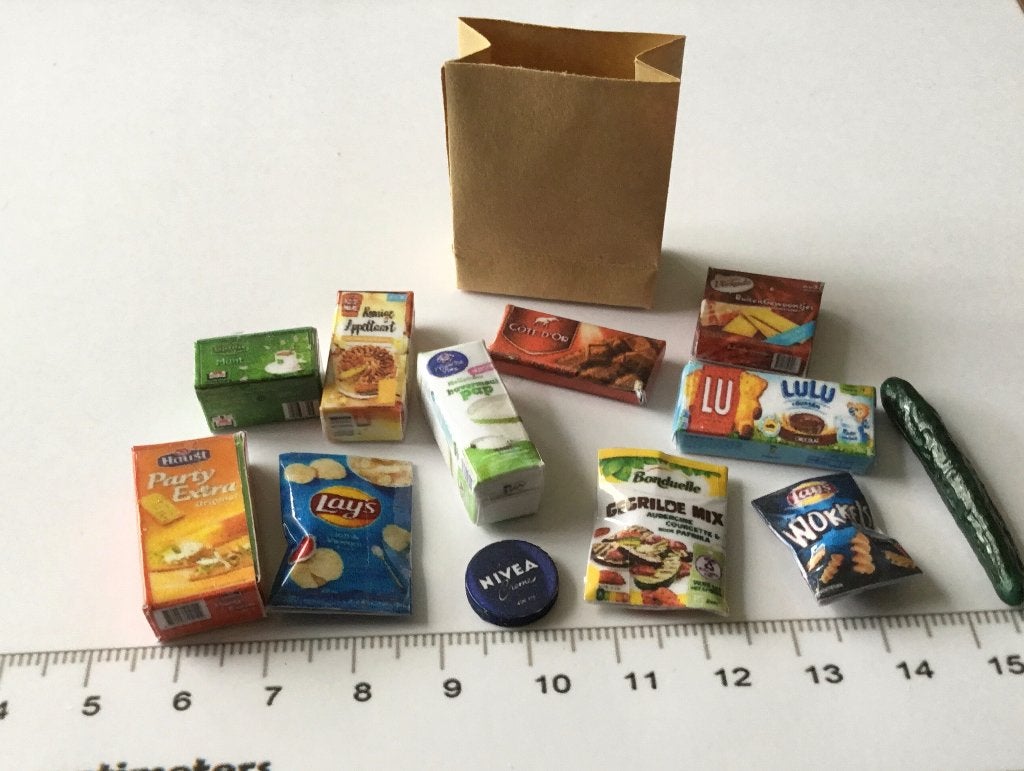 Poppenhuis miniaturen zak met boodschappen 188, Ophalen of Verzenden, Nieuw, Poppenhuis