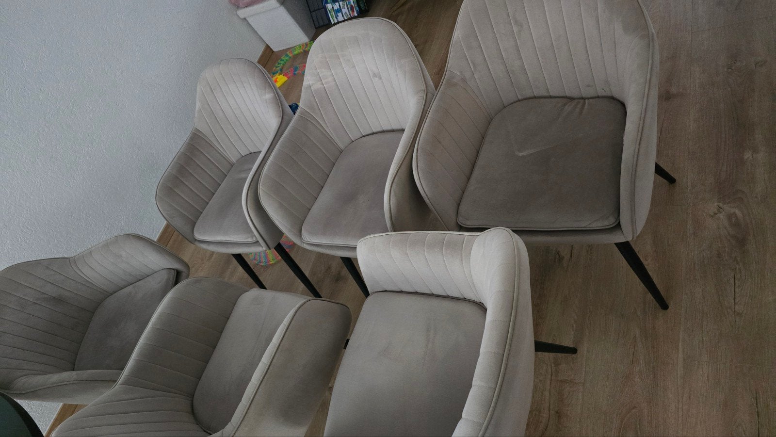 Set van 6 comfortabele eetkamerstoelen, zo goed als nieuw, Ophalen of Verzenden, Zo goed als nieuw, Stof, Modern, comfortabel