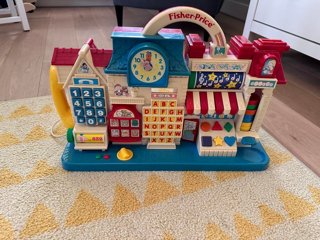 Vintage Fisher Price Schoolstraat, Ophalen of Verzenden, Zo goed als nieuw, Met geluid