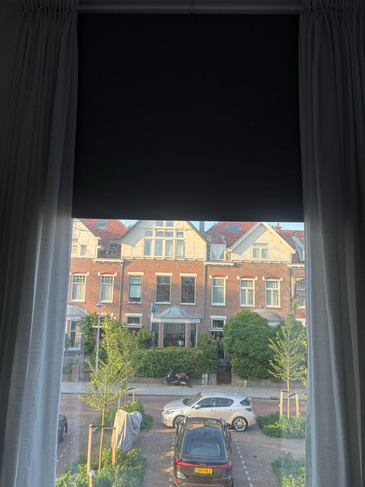 2x Op Maat Gemaakte Grijze Rolgordijnen H270 x B142, Ophalen, Gebruikt, Grijs