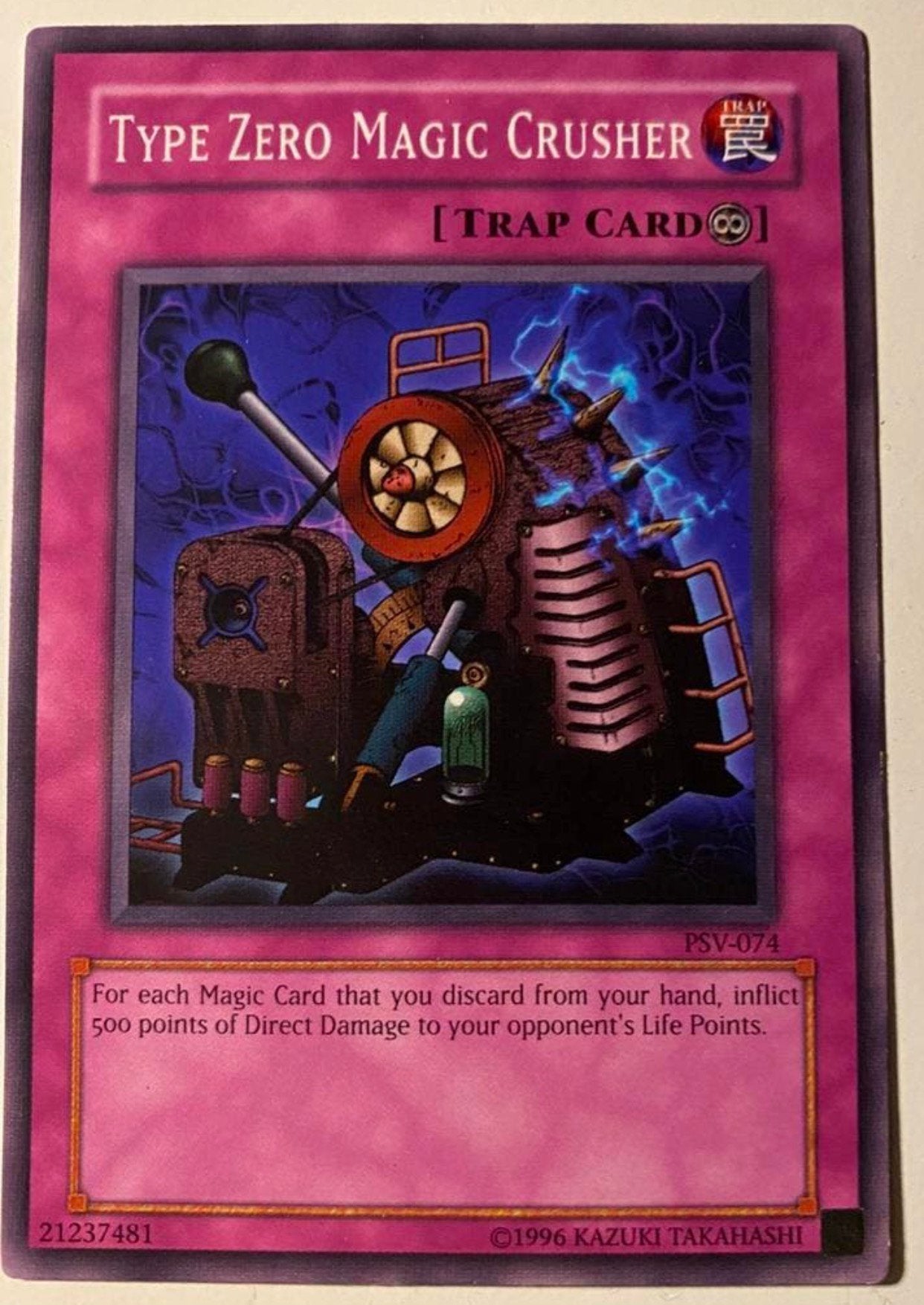 Yu-Gi-Oh! Colour Misprint Type Zero Magic Crusher PSV US !, Ophalen of Verzenden, Zo goed als nieuw, Losse kaart