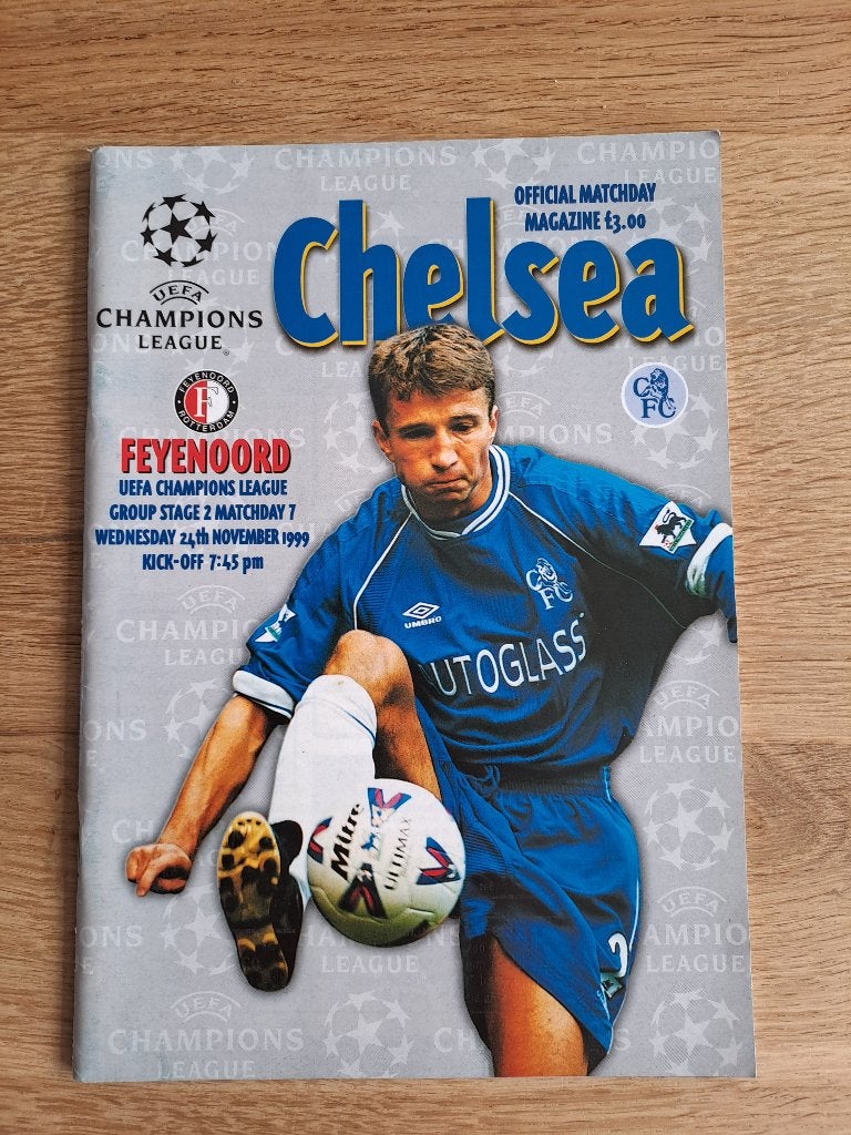 Programmaboekje Chelsea - Feyenoord Champions League 1999, Ophalen of Verzenden, Gebruikt, Feyenoord, Boek of Tijdschrift