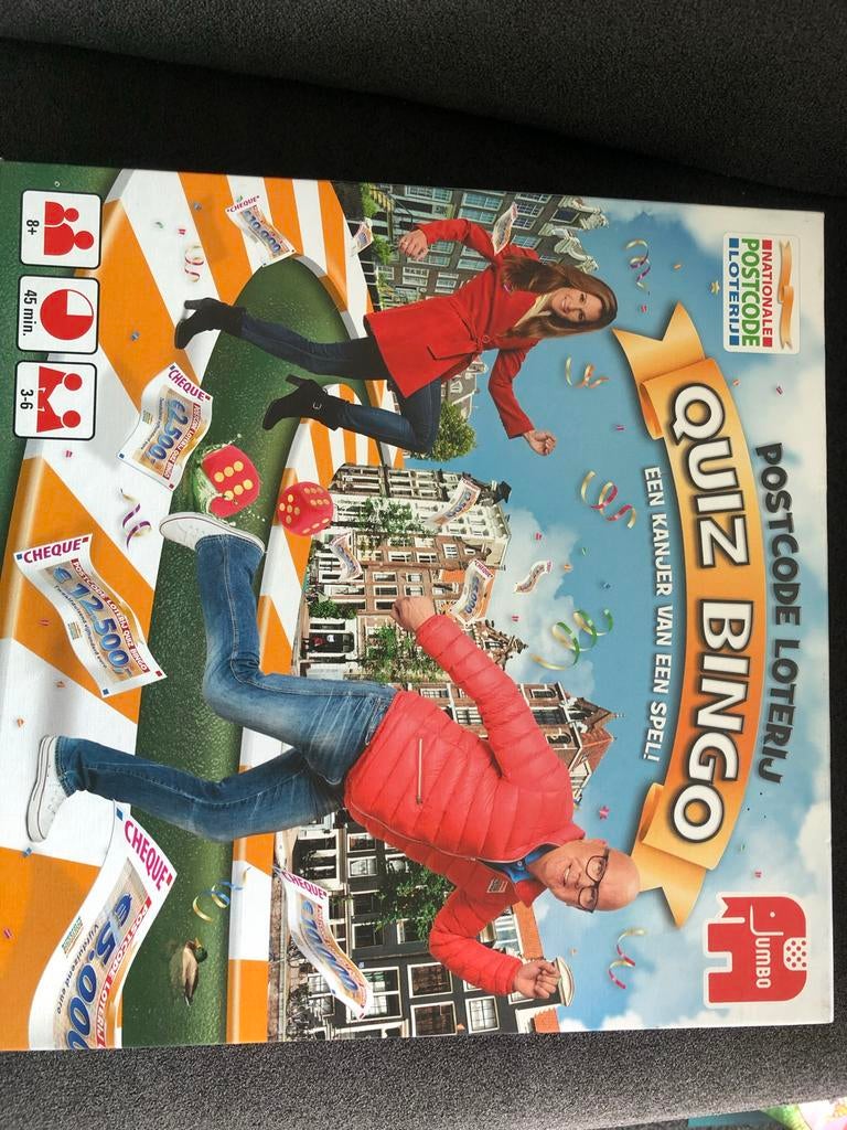Postcode Loterij Quiz Bingo bordspel, Drie of vier spelers, Ophalen, Gebruikt