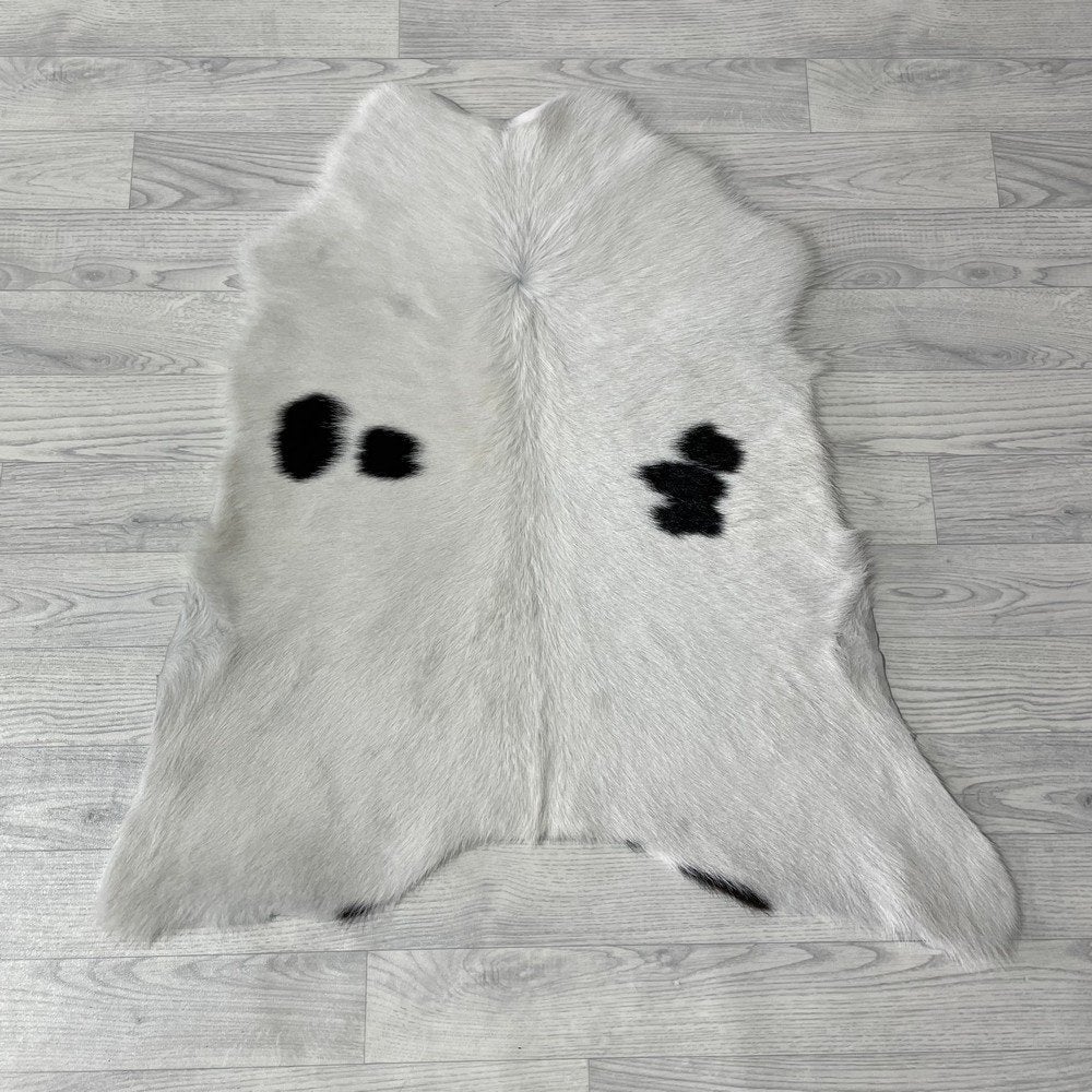 Kalfshuid bruin wit 95x90cm #199 | Lederstore, Huis en Inrichting, Nieuw, Overige vormen, Bruin, 50 tot 100 cm