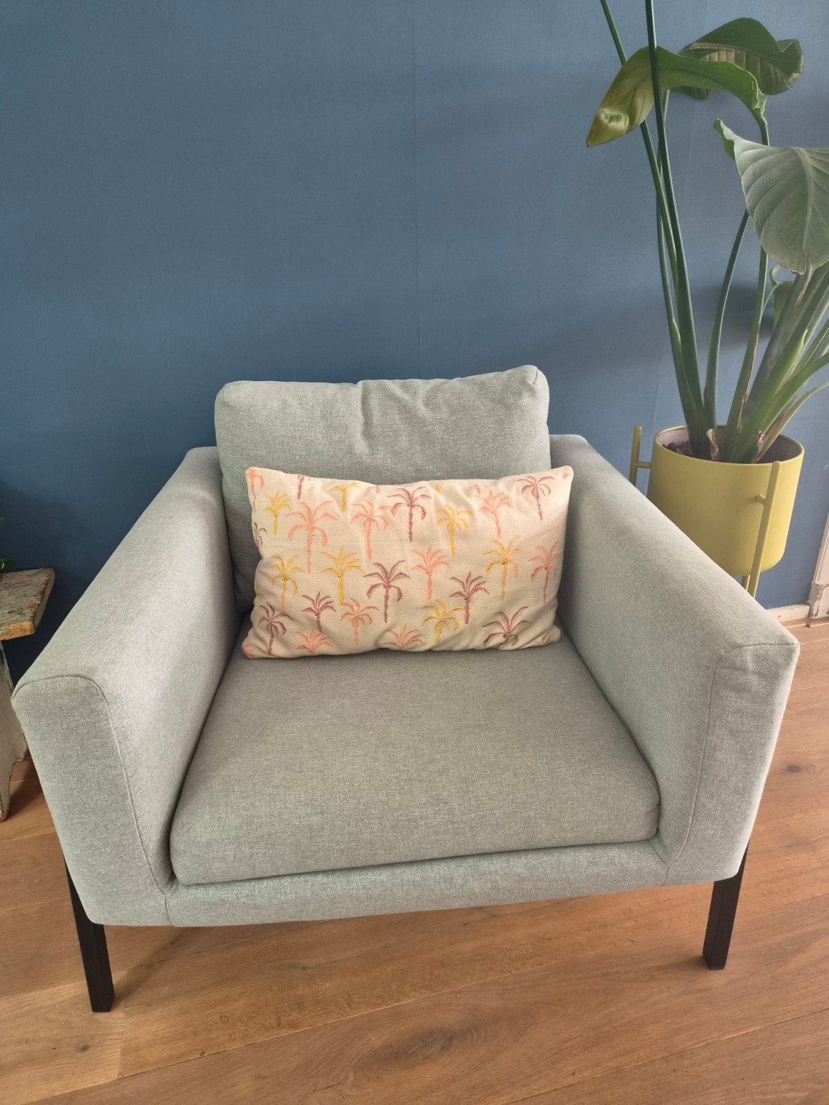 Ikea fauteuil Koarp met wasbare hoes in lichtgroen, Ophalen, Gebruikt, 75 tot 100 cm, 75 tot 100 cm