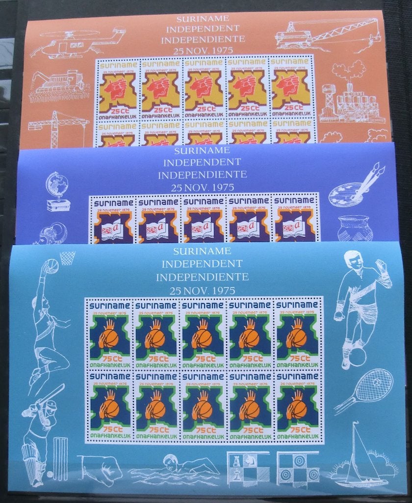 Suriname onafhankelijk, blokkenset postfris, Ophalen of Verzenden, Postfris