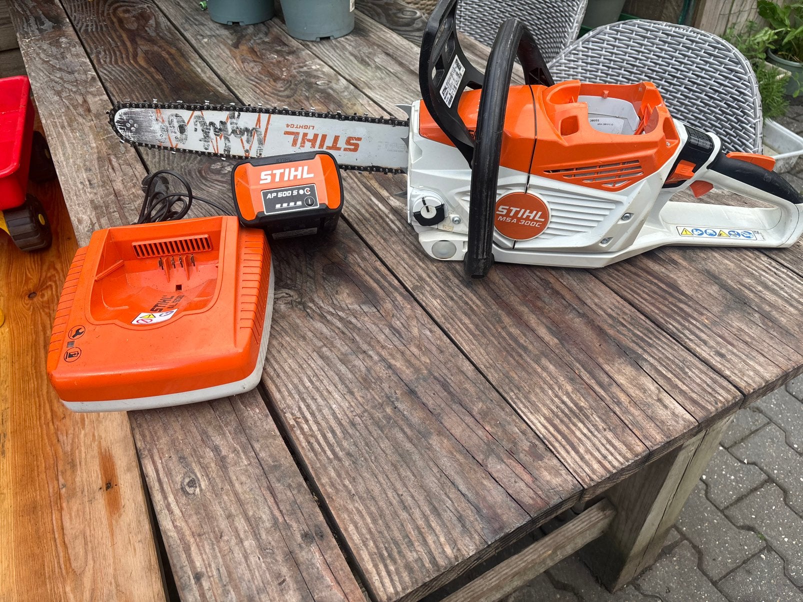 Stihl accu set msa300c accu kettingzaag, Ophalen, Zo goed als nieuw