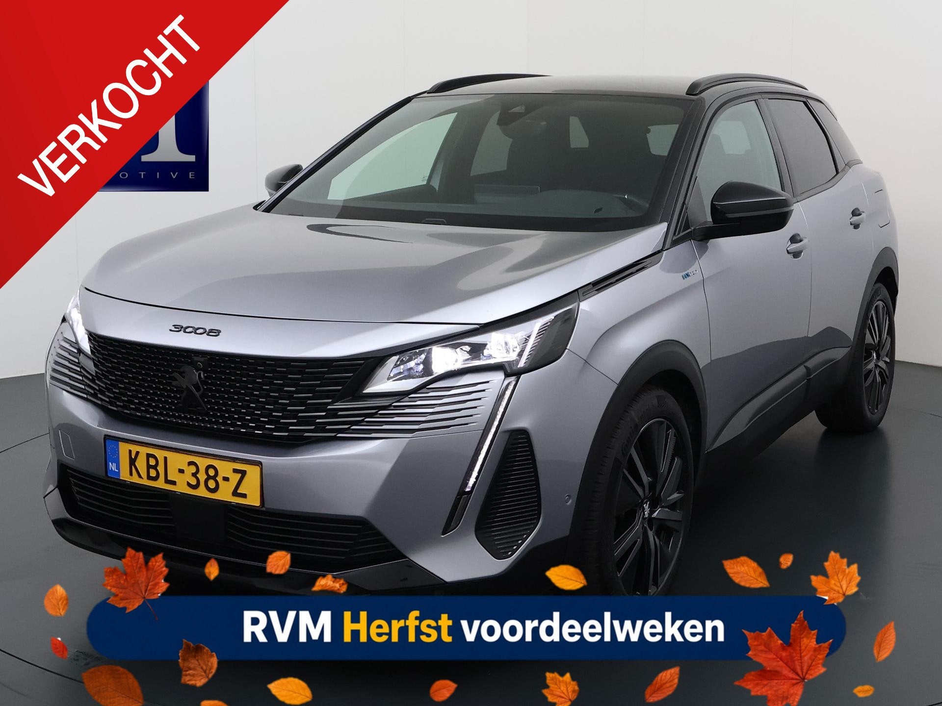 Peugeot 3008 1.6 HYbrid 225 GT VAN:24.900,- VOOR:21.877,- UW, Auto's, Stof, Euro 6, Plug-in hybride, Hybride Elektrisch/Benzine