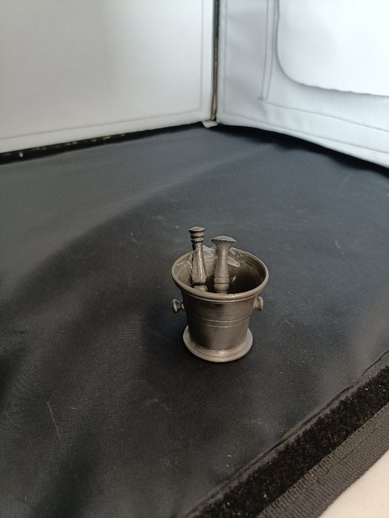tinnen vijzel met stamper, Antiek en Kunst, Ophalen of Verzenden