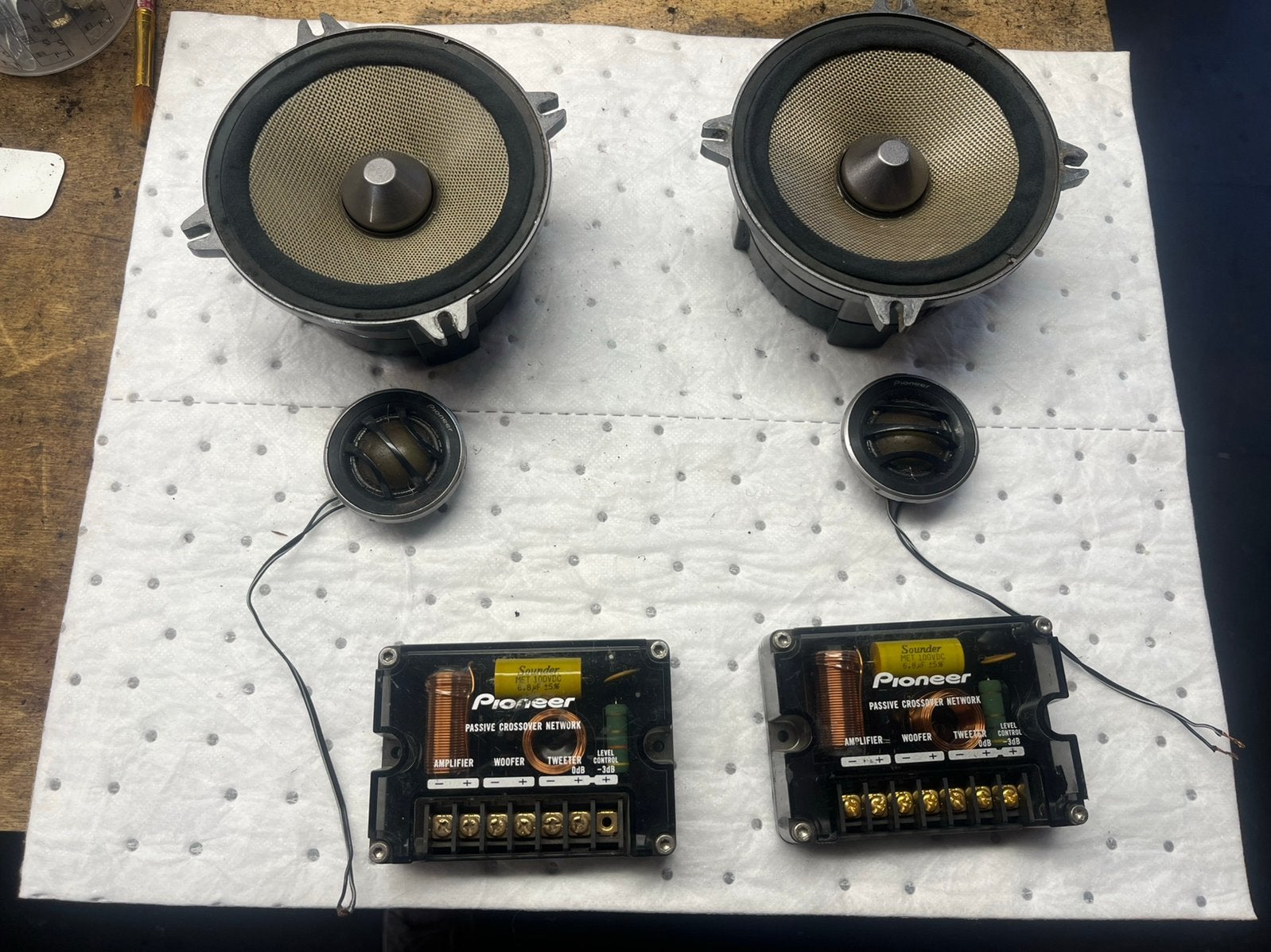 Pioneer compo set 13cm 150w max, Auto diversen, Ophalen of Verzenden, Gebruikt