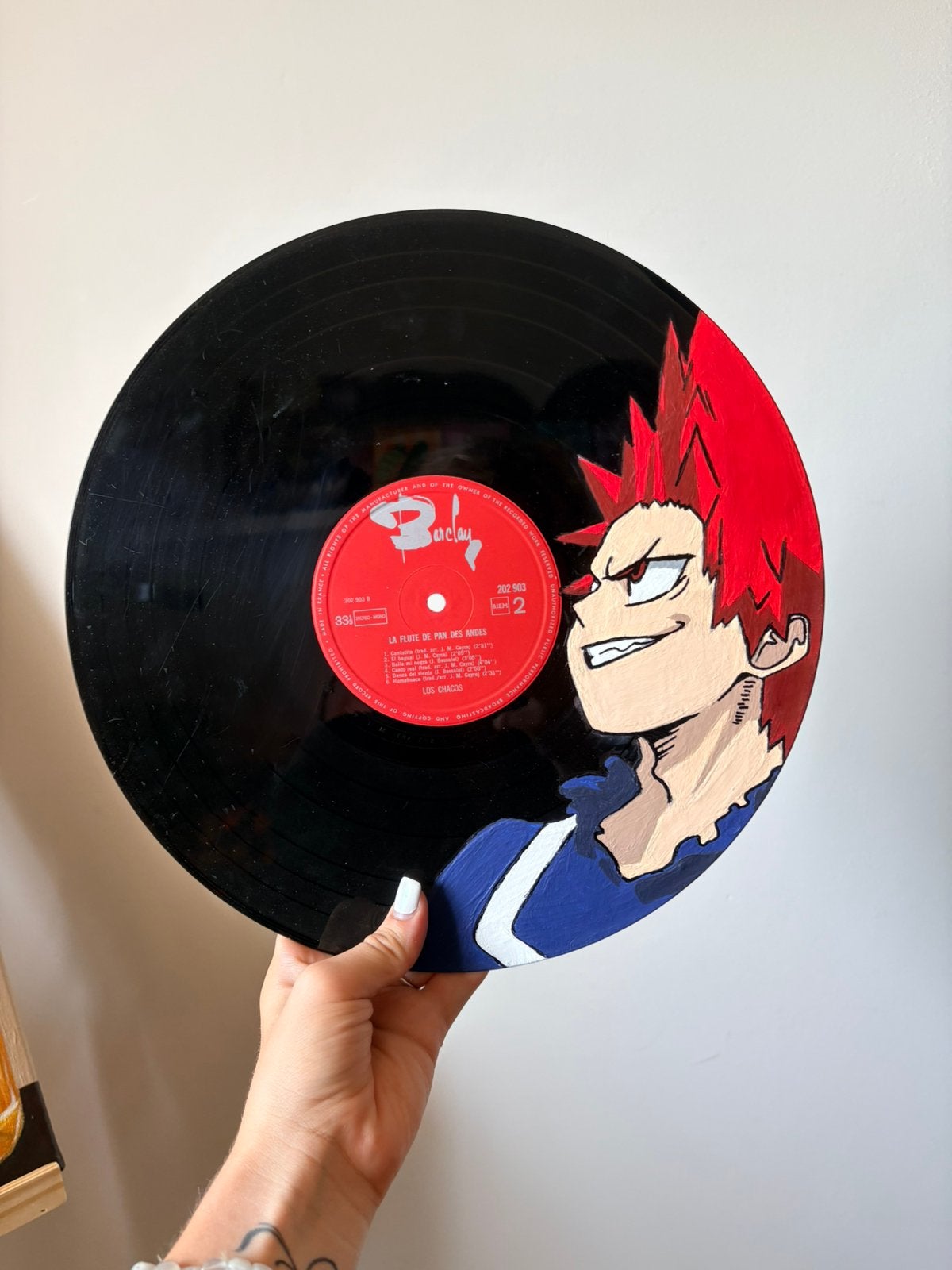 Uniek handgeschilderd vinyl: Kirishima Eijiro (My Hero Acade, Ophalen of Verzenden