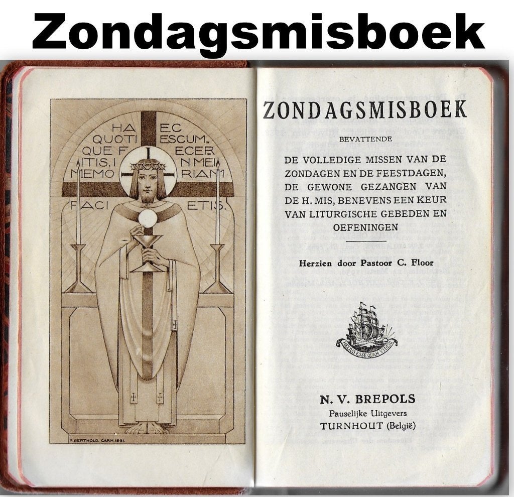 Het zondags misboek ( uitgeverij brepols ) 1954, Ophalen of Verzenden, Zo goed als nieuw, Kaart of Prent