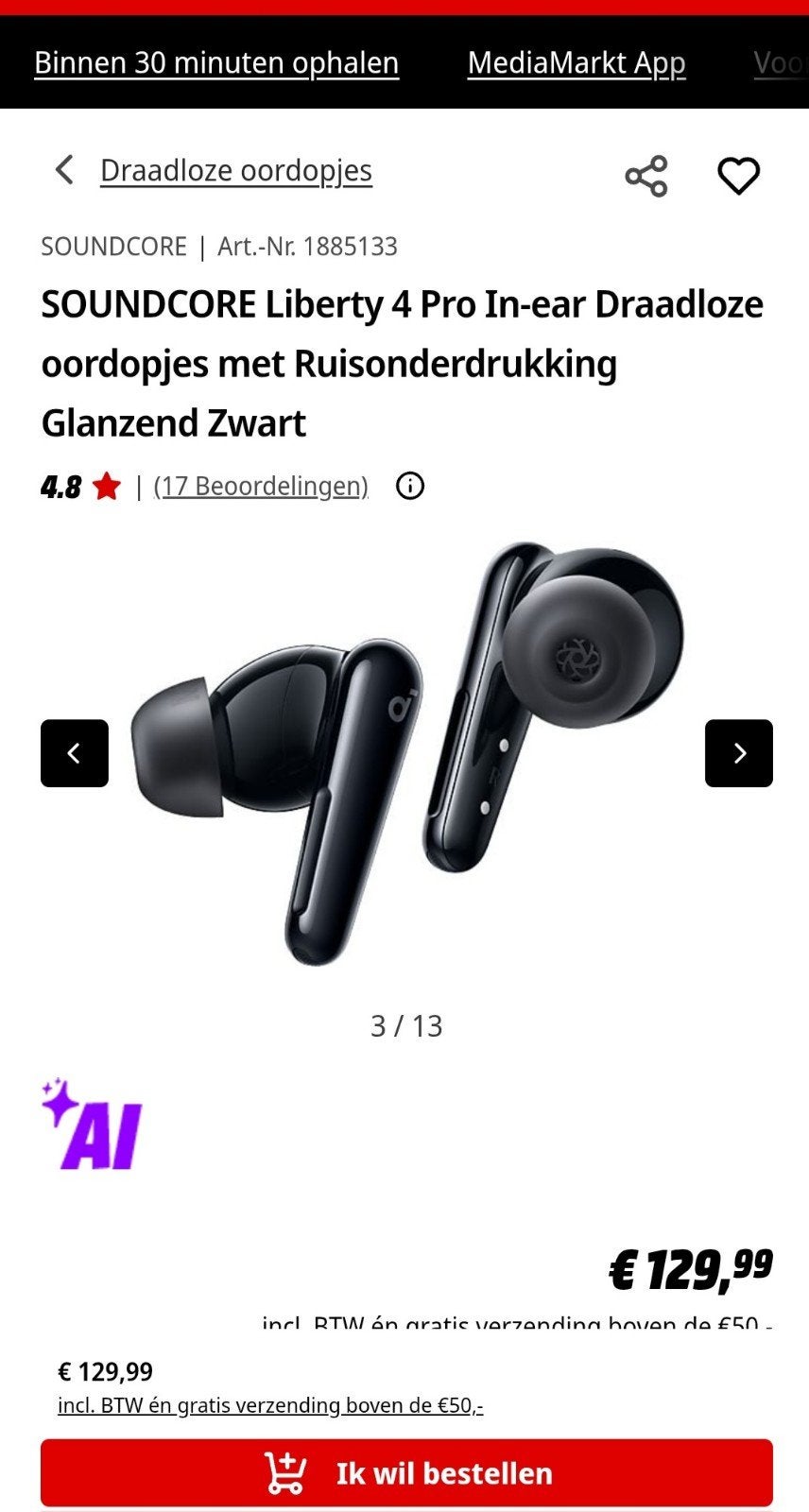 Anker Liberty 4 Pro, Ophalen of Verzenden, Nieuw, Overige merken, Bluetooth