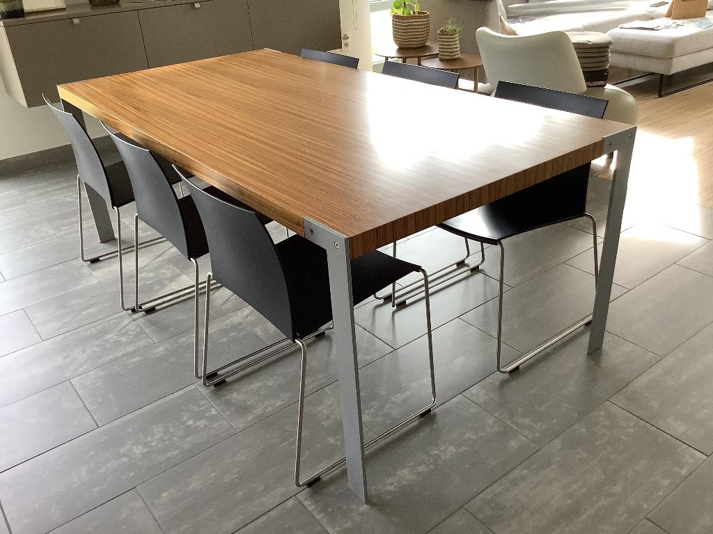 Eettafel zebrano merk desalto, Ophalen, Overige materialen, 200 cm of meer, 50 tot 100 cm