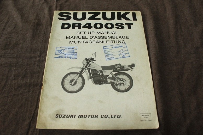 Suzuki DR400ST 1980 motorcycle set up manual DR400 ST, Ophalen of Verzenden, Suzuki