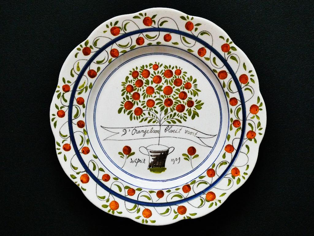 Herinneringsbord geboorte Juliana 30 April 1909 Oranjeboom, Antiek en Kunst, Ophalen of Verzenden
