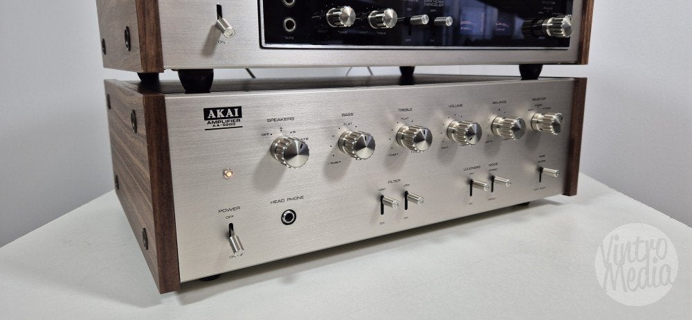 Akai AA-5200 Versterker + AT-580 Tuner | Stereo Set | Phono, Overige merken, Tuner of Radio, Refurbished, Losse componenten