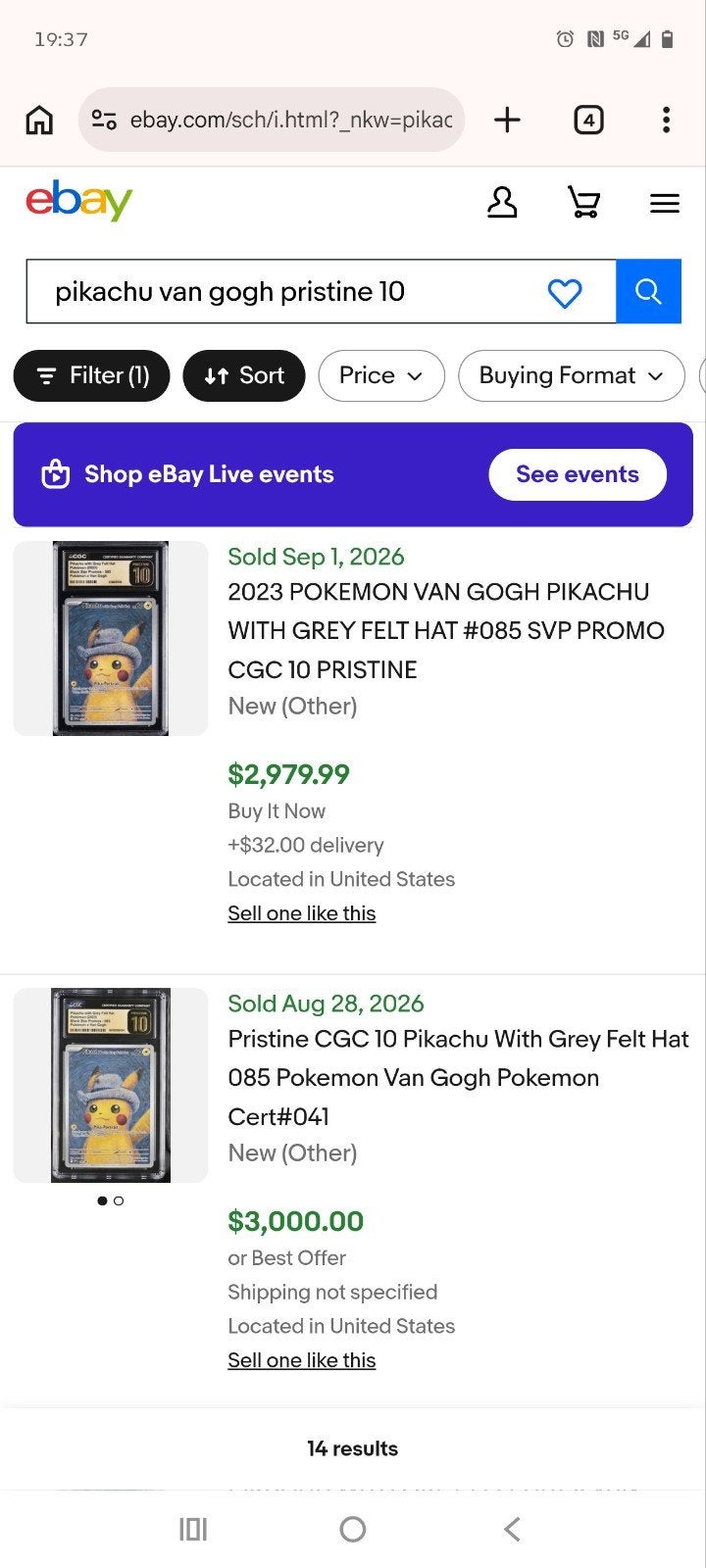 Pikachu van Gogh pristine 10 met uniek insert card, Ophalen, Nieuw