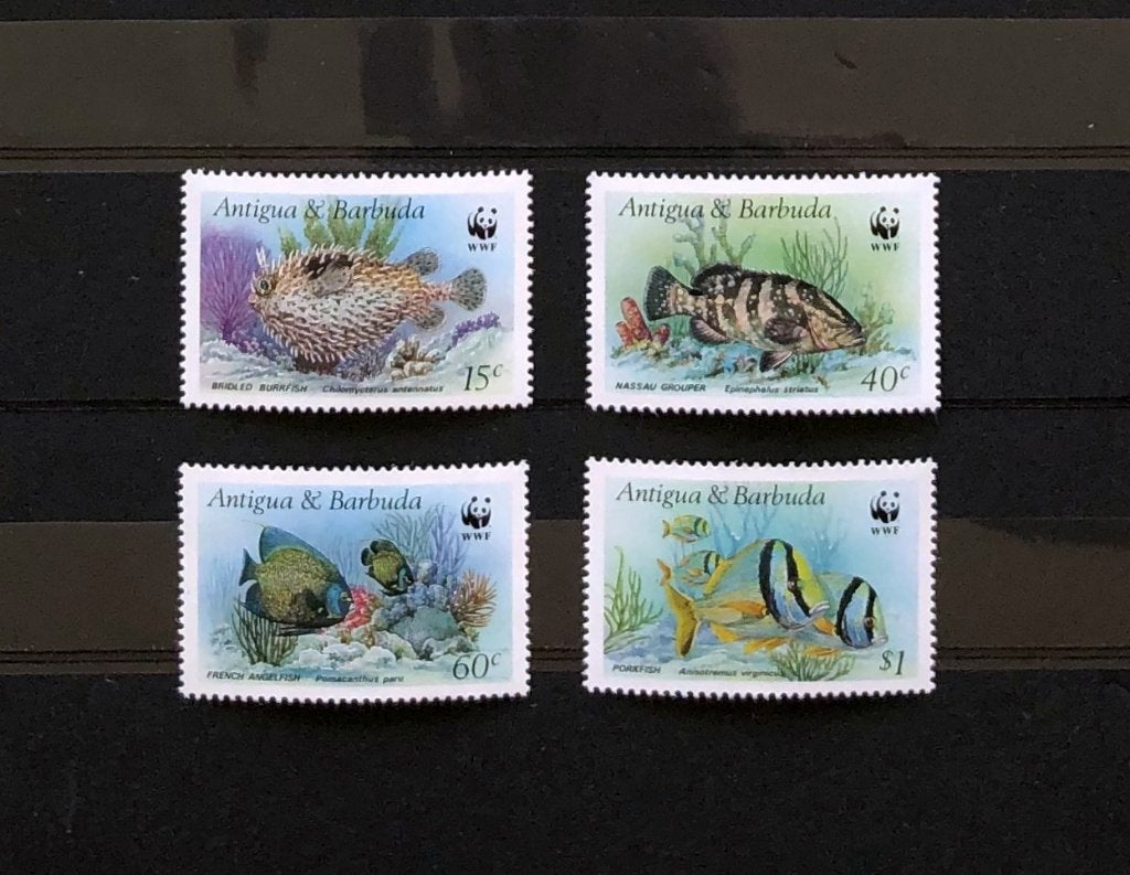 WWF WNF Antigua en Barbuda 1987 Postfris Koraalvissen, Ophalen of Verzenden, Postfris, Dier of Natuur