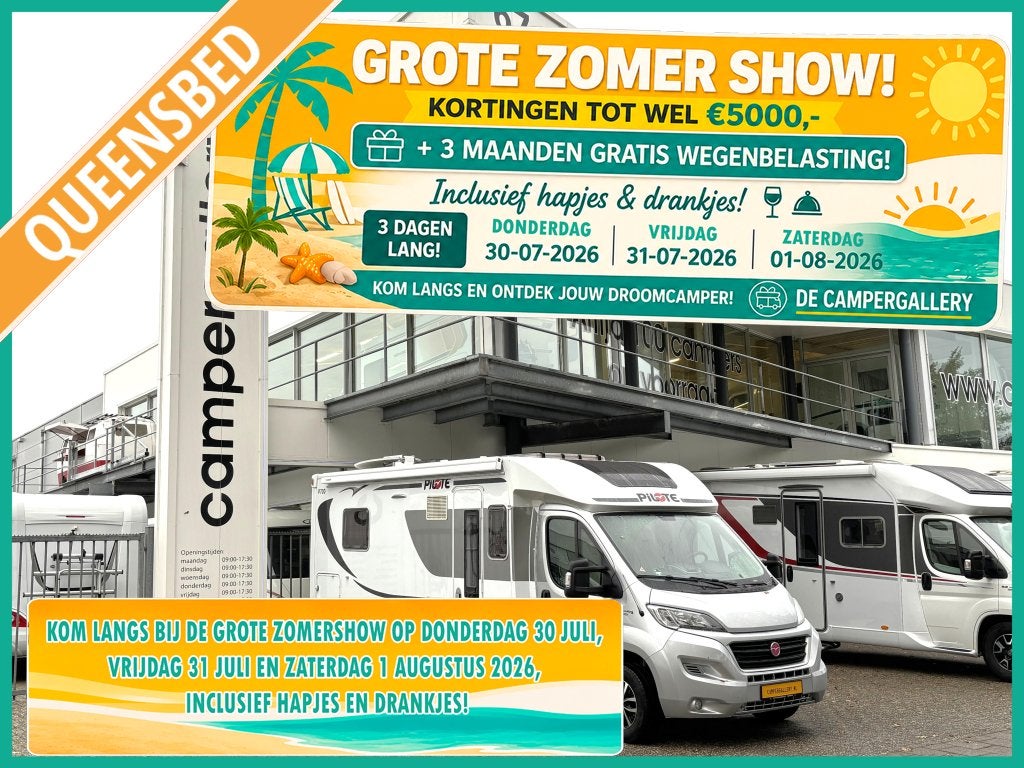 Pilote Sensation 700 P QUEENSBED 6.99M XXL GARAGE CONSTRUCT, Caravans en Kamperen, Campers, Fiat, Pilote, 6 tot 7 meter, Bedrijf