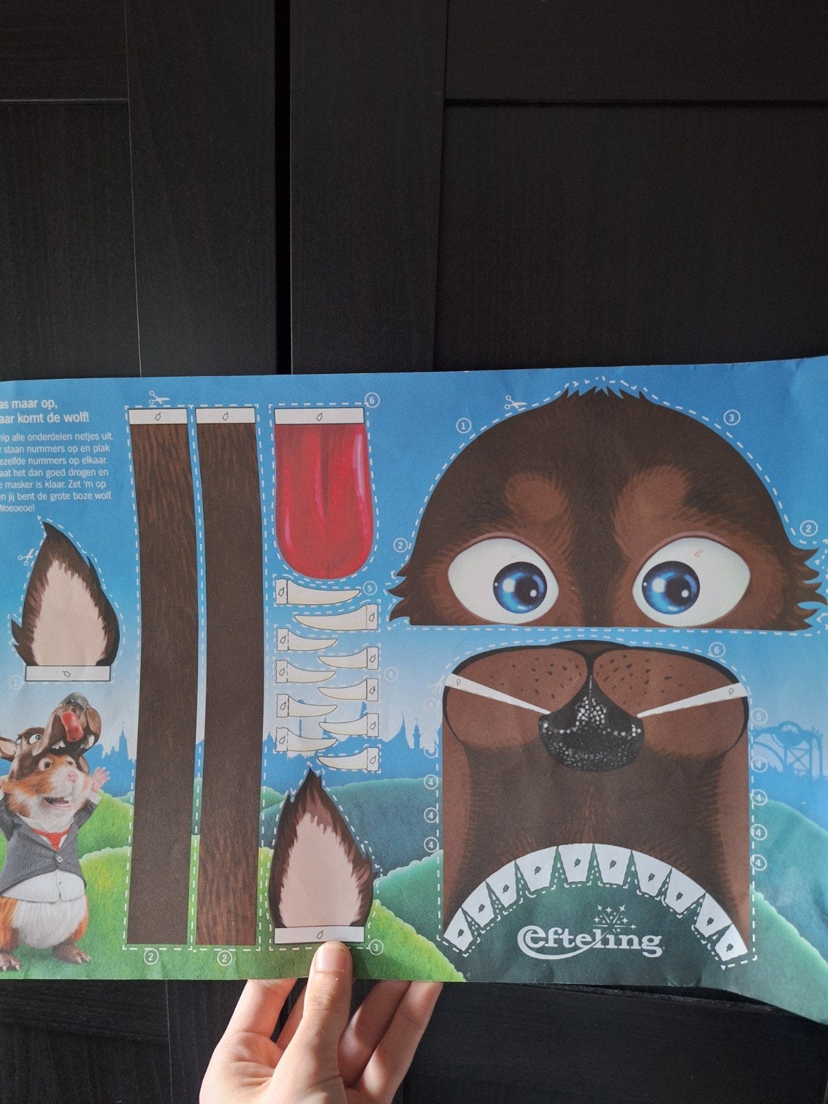Efteling Grote Boze Wolf knutselmasker, Ophalen of Verzenden