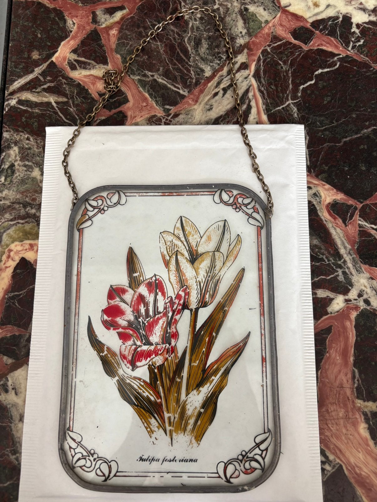 Decoratief Glaspaneel Tulipa Fosteriana, Ophalen of Verzenden, Gebruikt, Minder dan 50 cm