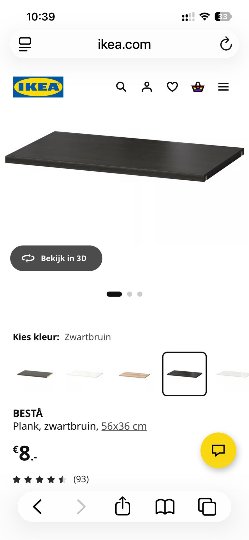 IKEA BESTÅ Plank Zwartbruin 56x36 cm (7 stuks), Ophalen, Zo goed als nieuw
