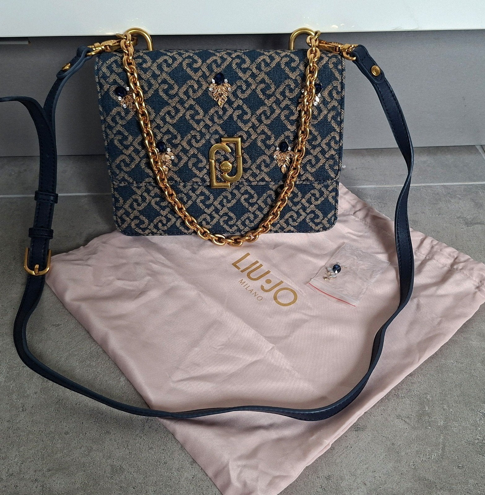 Liu Jo designer schoudertas / crossbody- nieuwstaat, Ophalen of Verzenden, Zo goed als nieuw, Blauw, Schoudertasje