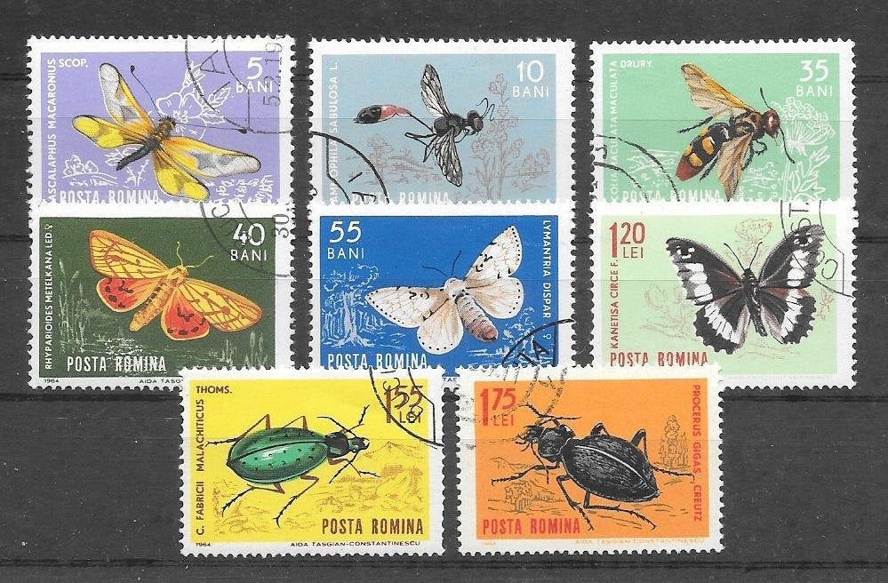 Roemenie 1964  Insecten, Verzenden, Overige landen, Gestempeld