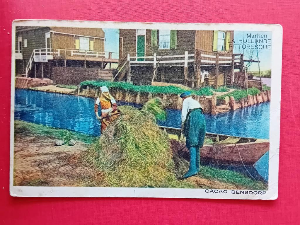 Reclamekaart Cacao Bensdorp, Verzamelen, Ophalen of Verzenden, Voor 1920, Klederdracht