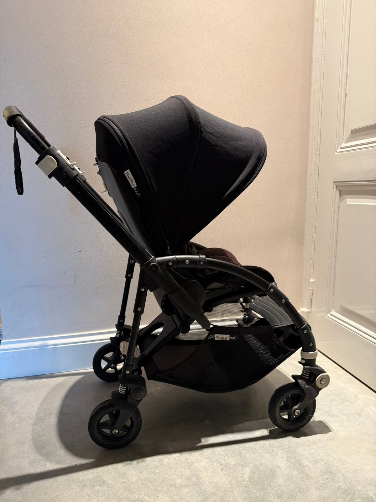 Bugaboo Bee 5 All Black – complete set – Birds vlinderkap, Ophalen, Zo goed als nieuw, Zonnekap