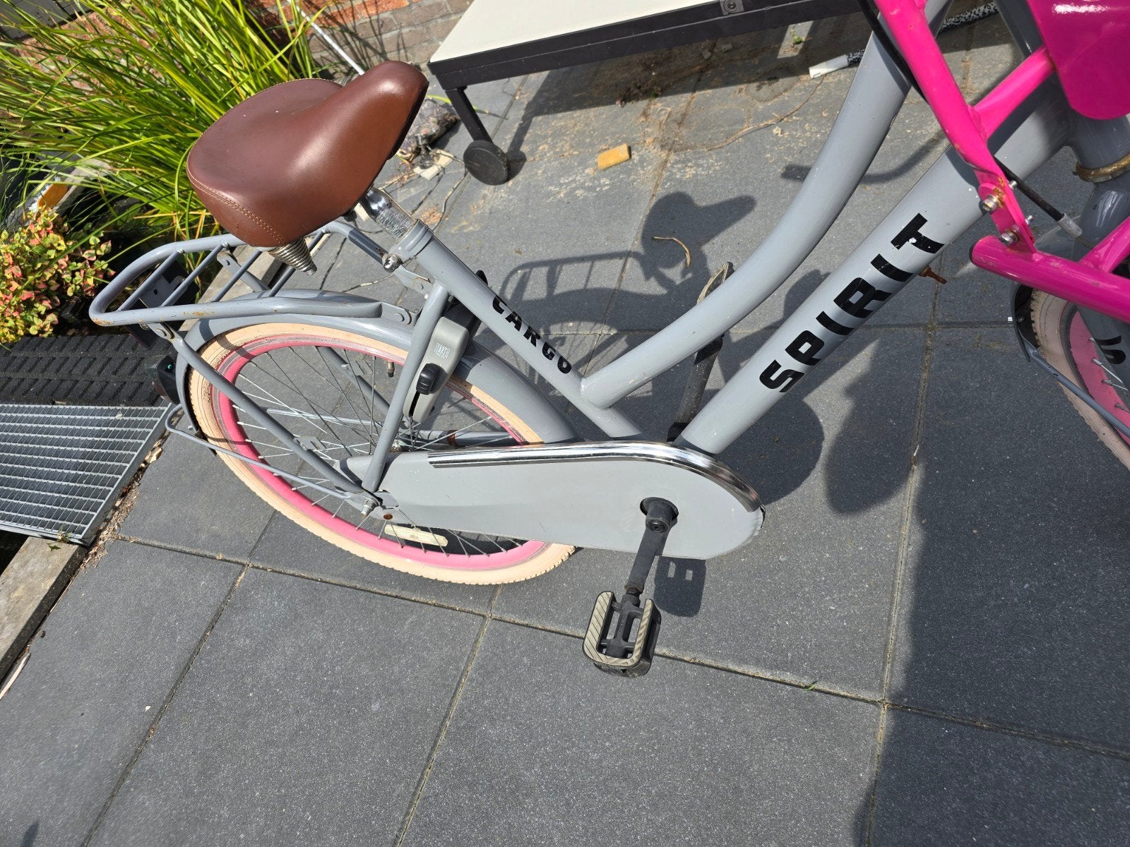 Spirit Cargo fiets - Grijs met roze accenten 24 inch, Ophalen, Gebruikt, Terugtraprem, Overige merken