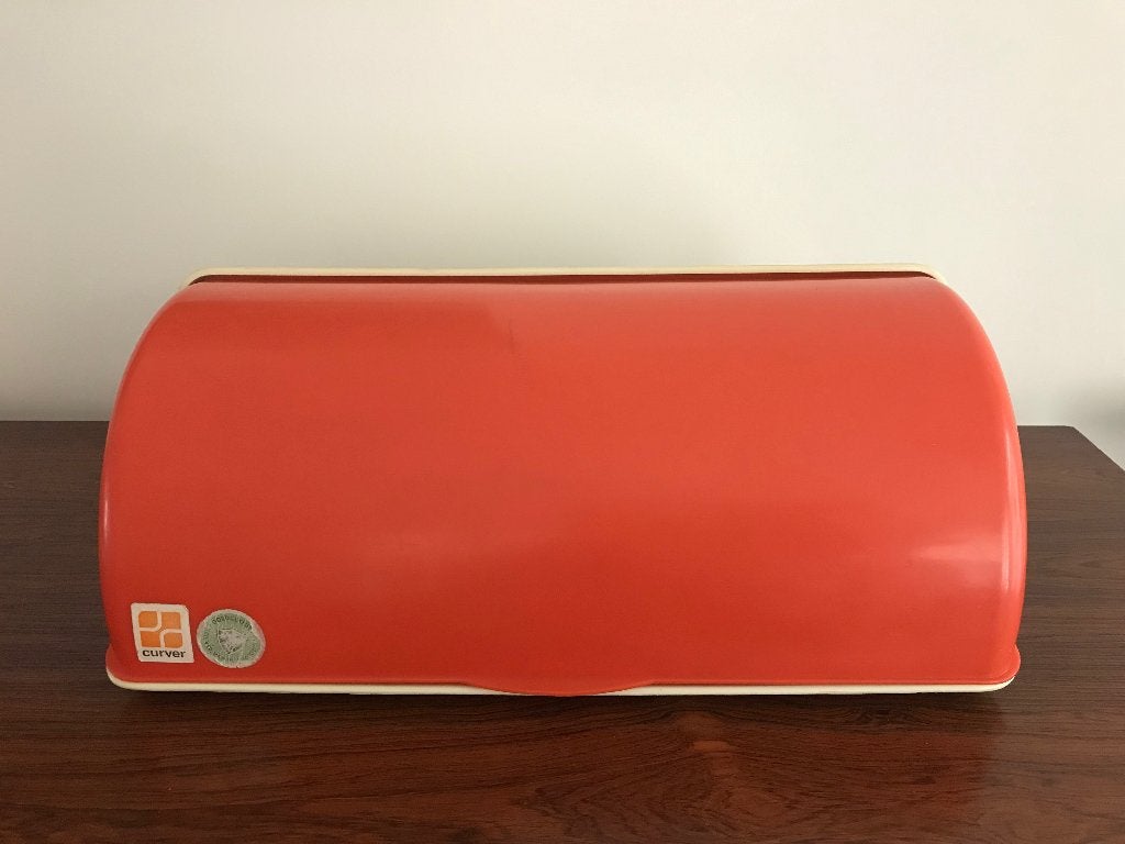 Curver retro vintage broodtrommel box doos oranje, Ophalen of Verzenden, Huis en Inrichting