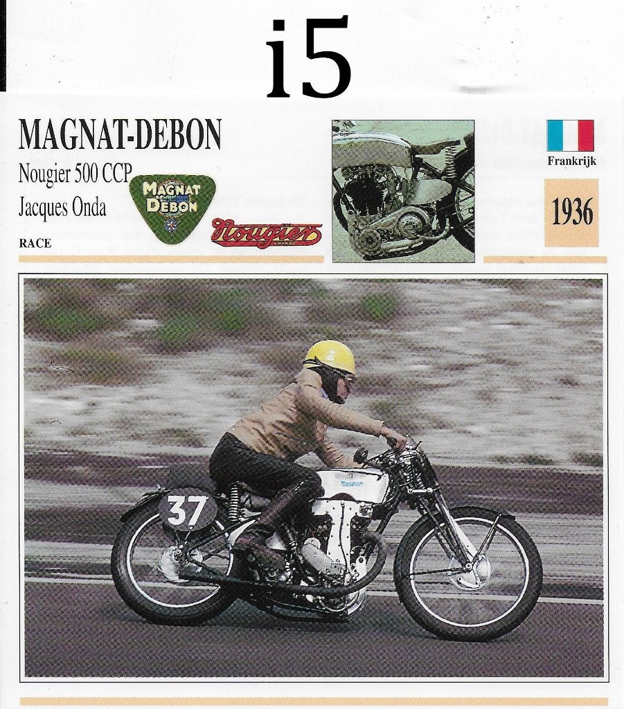 motorkaart (i5) magnat debon nougier 500 ccp ( 1936 ), Ophalen of Verzenden, Zo goed als nieuw, Auto's