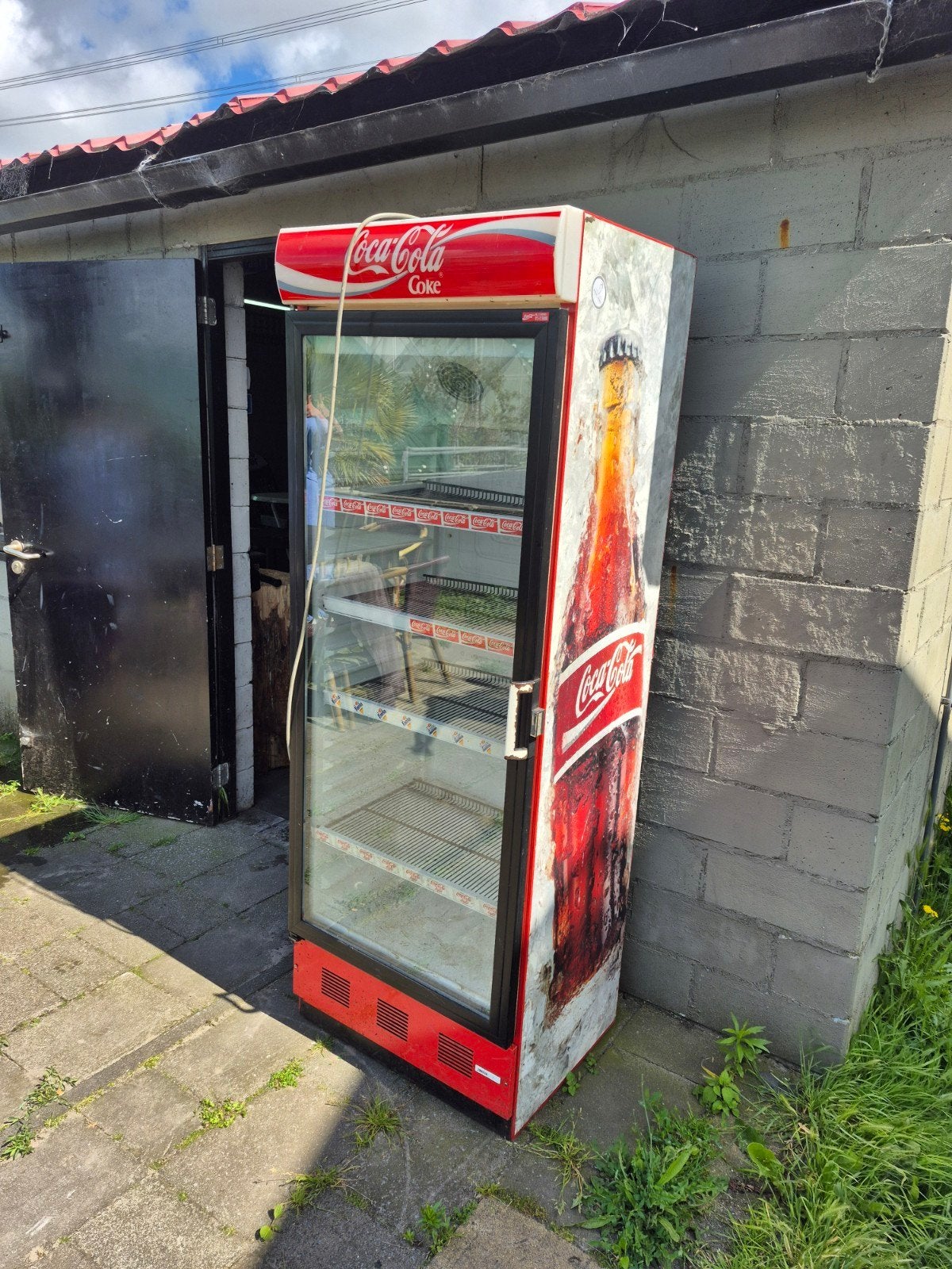 Coca-Cola Koelkast - Glazen Deur Display Koeler, 200 liter of meer, 60 cm of meer, Zonder vriesvak, Gebruikt