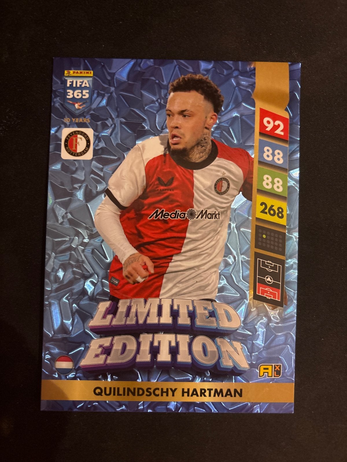Panini FIFA 365 Limited Edition Quilindschy Hartman, Ophalen of Verzenden, Zo goed als nieuw, Feyenoord, Spelerskaart