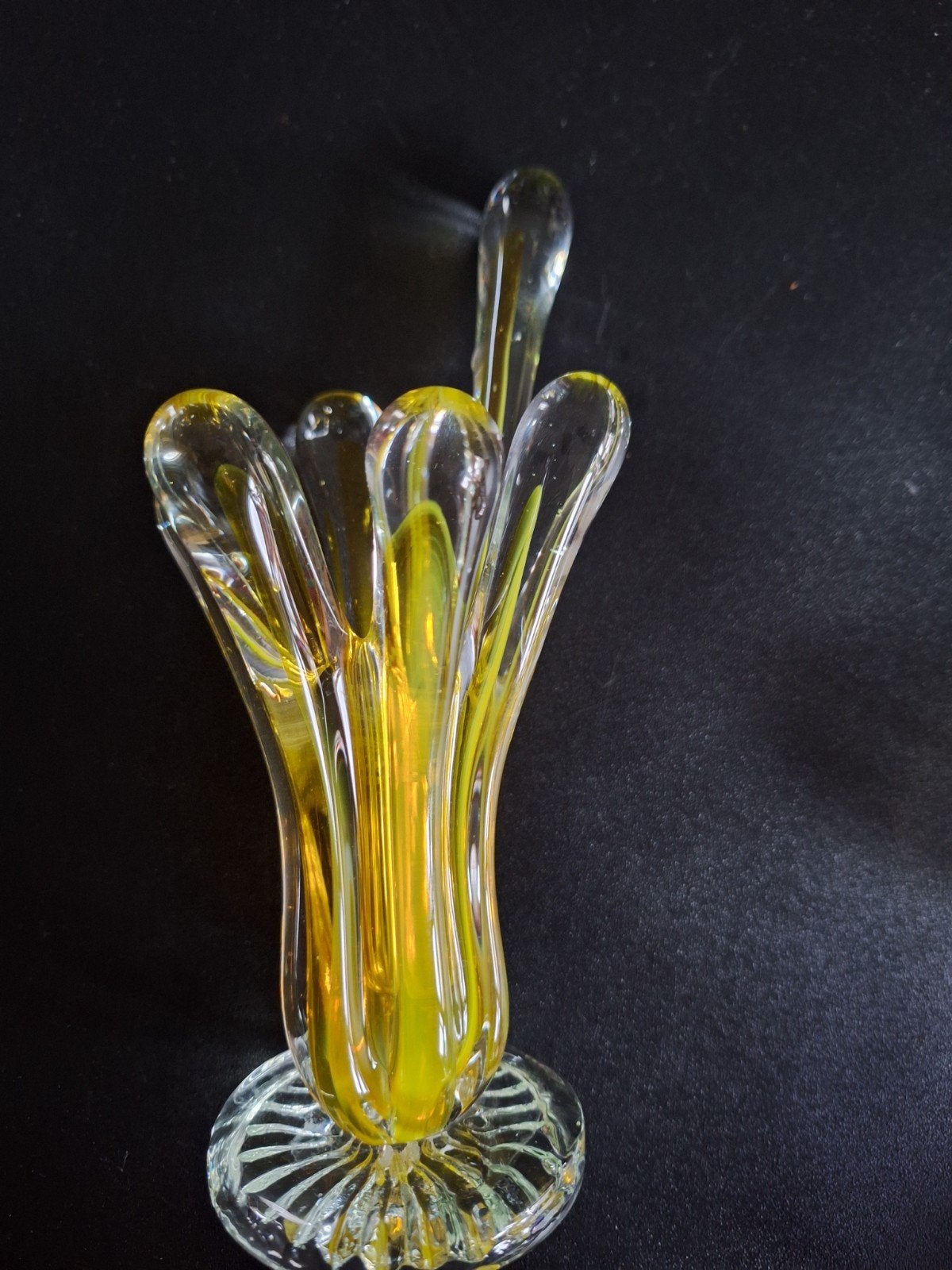 Vintage Murano Glaspasta Vaasjes - Geel, Ophalen