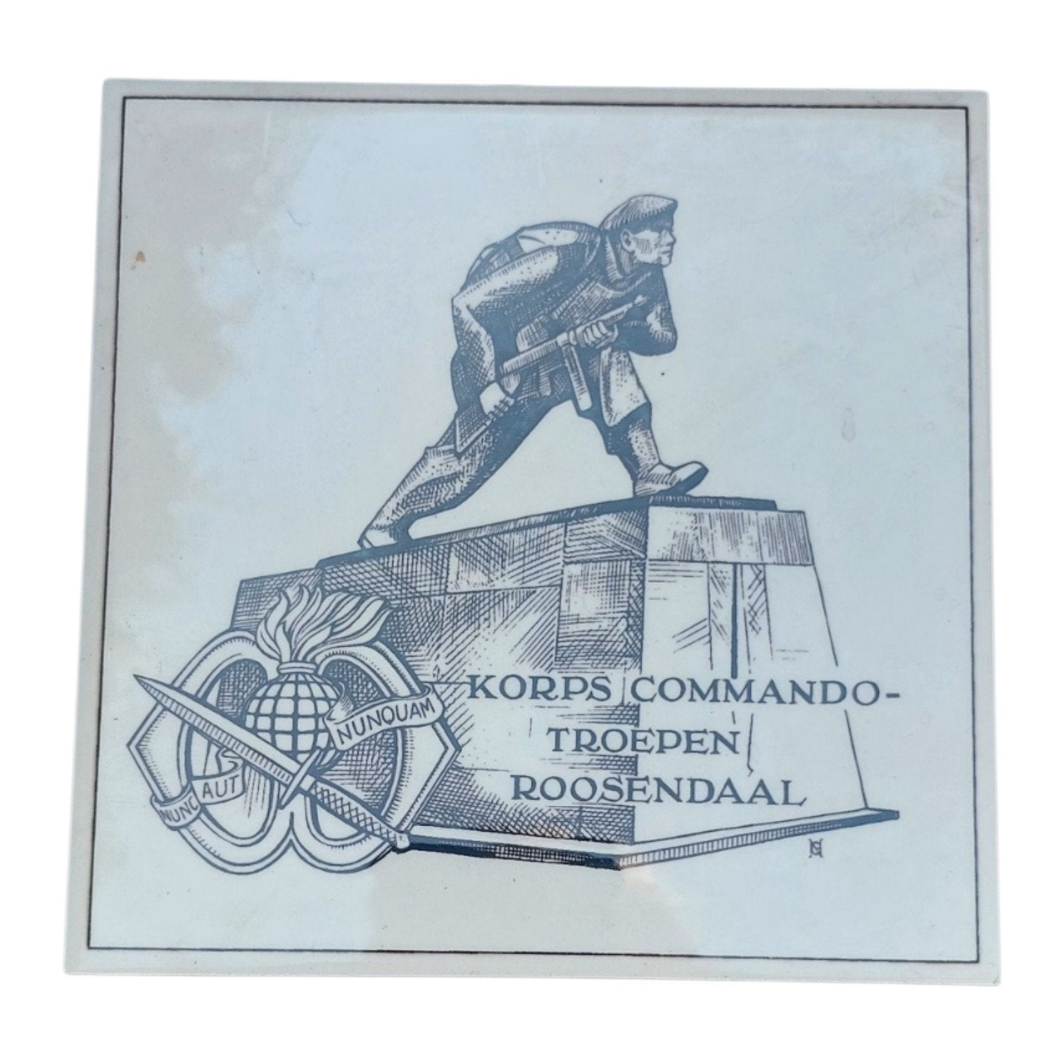 Tegel Korps Commando Troepen Roosendaal (KCT), Ophalen of Verzenden, Landmacht, Nederland, Embleem of Badge